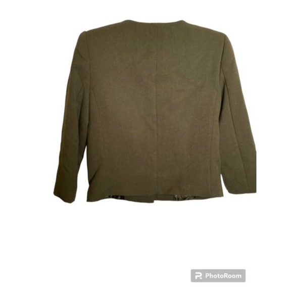 Philosophy Dark Green Womens Cropped Blazer size 6 - Picture 2 of 3